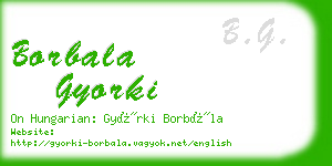 borbala gyorki business card